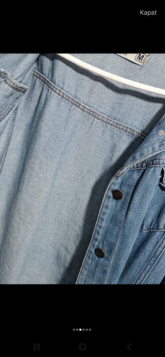 Mavi Düğmeli Kadın Denim Ceket - Görsel 3