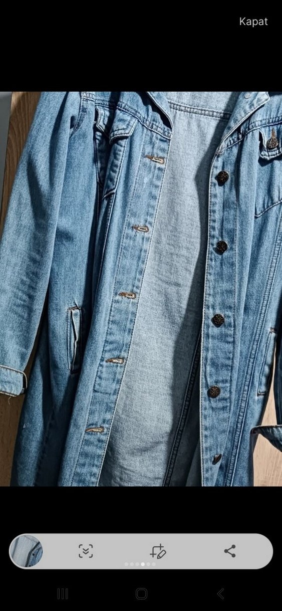 Mavi Düğmeli Kadın Denim Ceket - Görsel 4