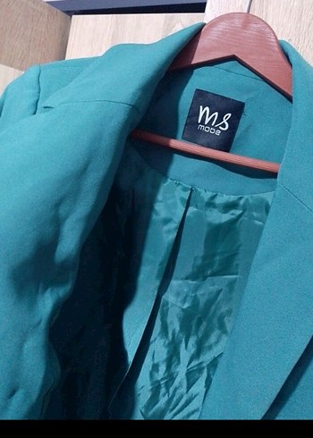 Turkuaz Düğmeli Kadın Blazer Ceket - Görsel 3