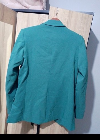Turkuaz Düğmeli Kadın Blazer Ceket - Görsel 4