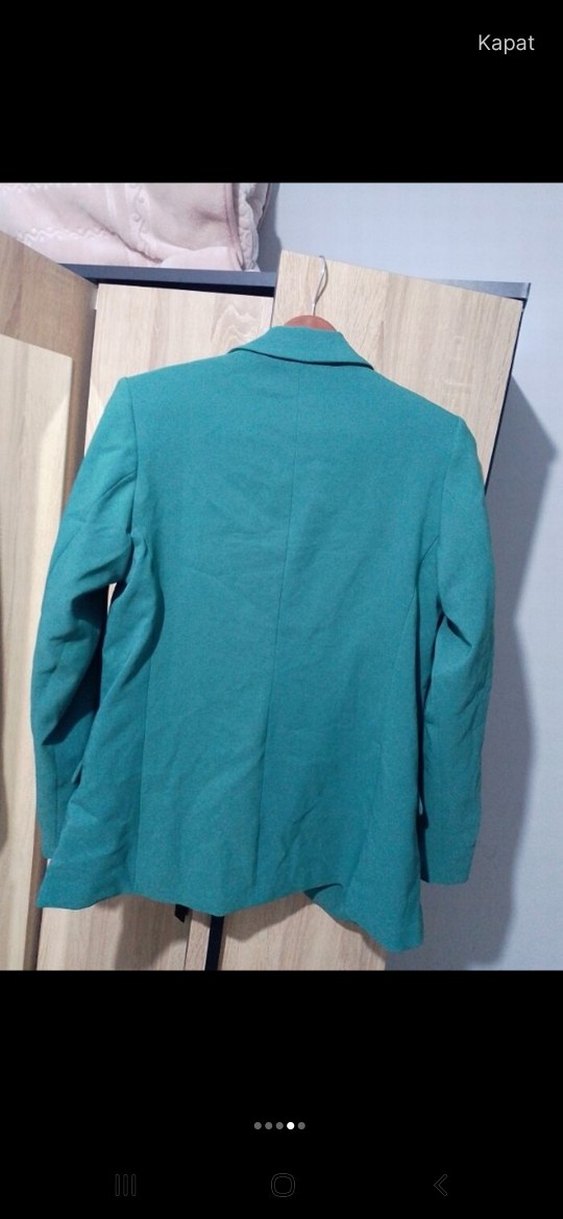 Turkuaz Düğmeli Kadın Blazer Ceket - Görsel 4