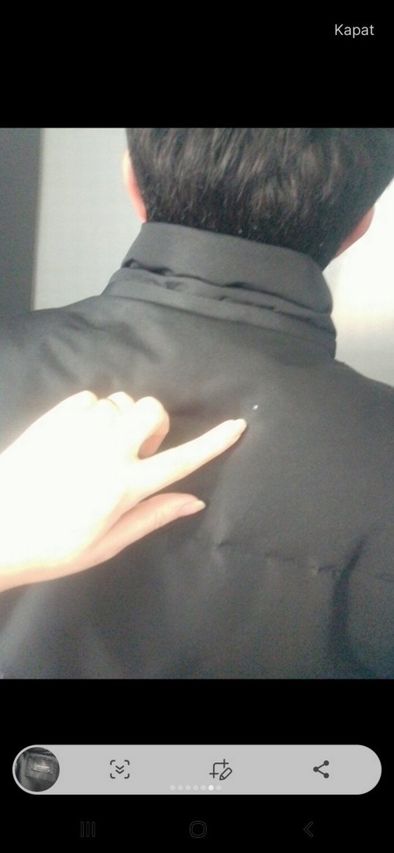 Düğmeli Siyah Erkek Kışlık Mont - Görsel 3