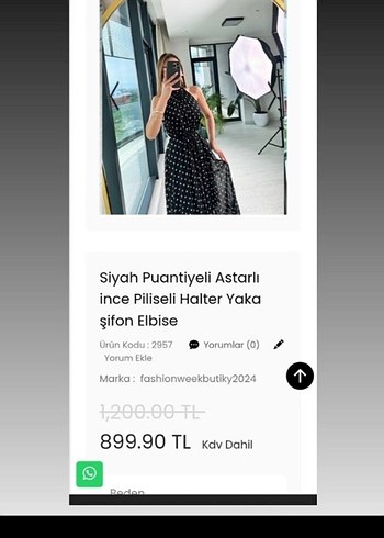 Siyah Puantiyeli Uzun Elbise - Görsel 2