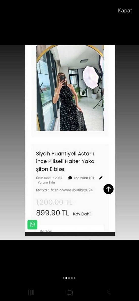 Siyah Puantiyeli Uzun Elbise - Görsel 2