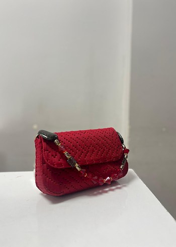 kırmızı el yapımı çanta - Görsel 2