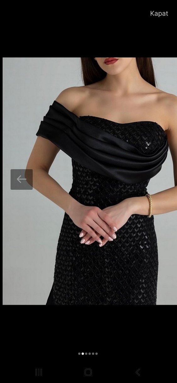 Siyah Abiye Elbise - Görsel 3