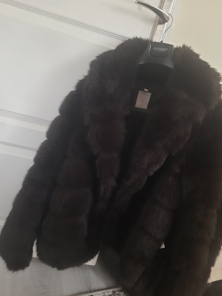 Kahverengi Kürk mont - Görsel 3