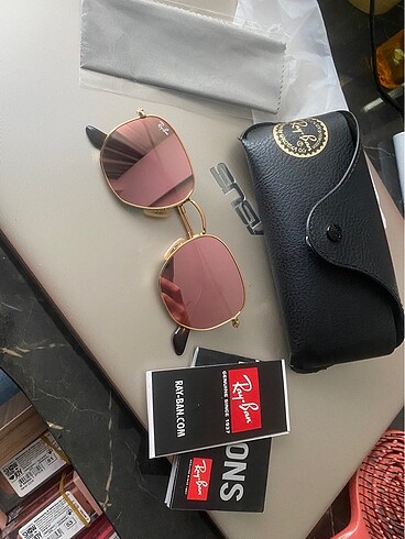 Ray ban altıgen rose gold güneş gözlüğü