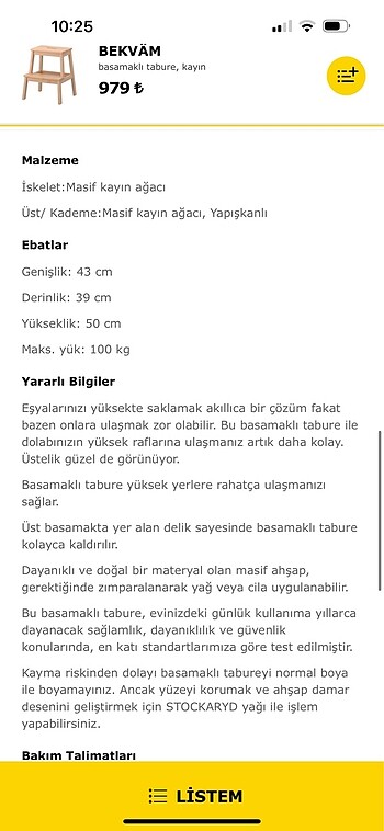 Ikea Ikea basamak huş
