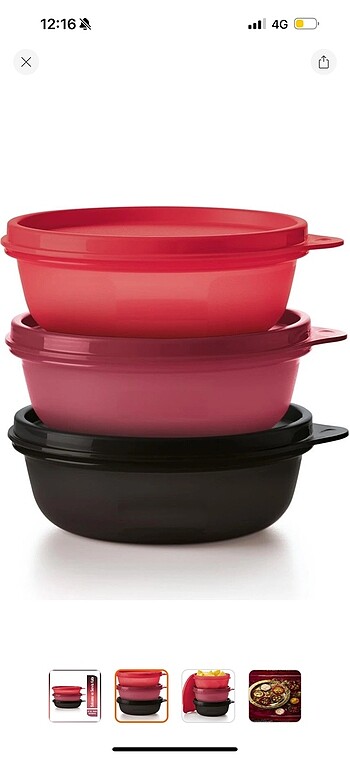 Tupperware Tupperware saklama kabı 3 adet