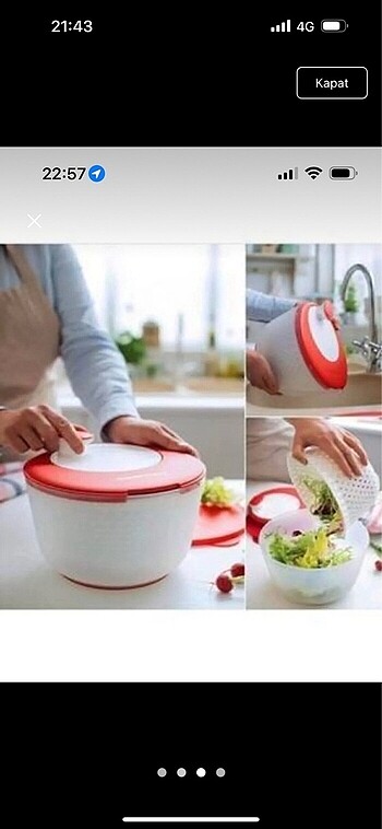  Beden Tupperware salata kurutucu