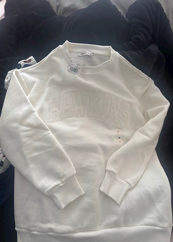 Lcw Beyaz Oversize Kadın Sweatshirt - Görsel 3