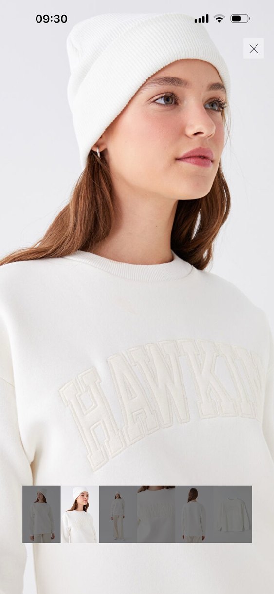 Lcw Beyaz Oversize Kadın Sweatshirt - Görsel 2