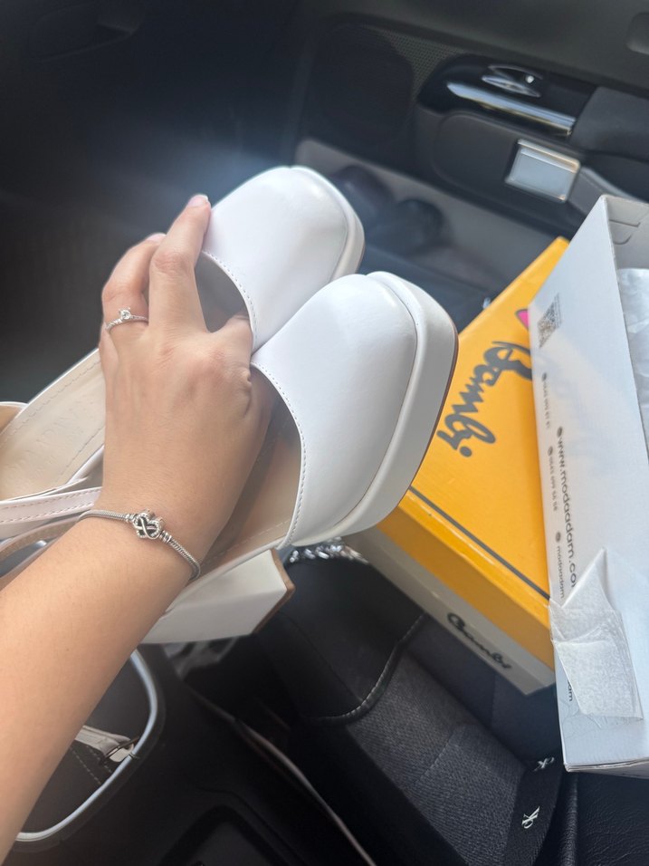 Beyaz Kadın Platform Topuklu gelin Ayakkabı - Görsel 4