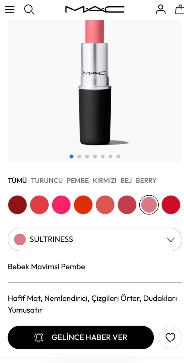 MAC powder kiss sultriness Pembe Ruj - Görsel 3