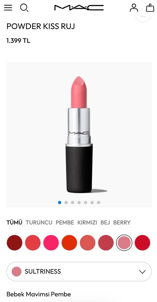 MAC powder kiss sultriness Pembe Ruj - Görsel 2