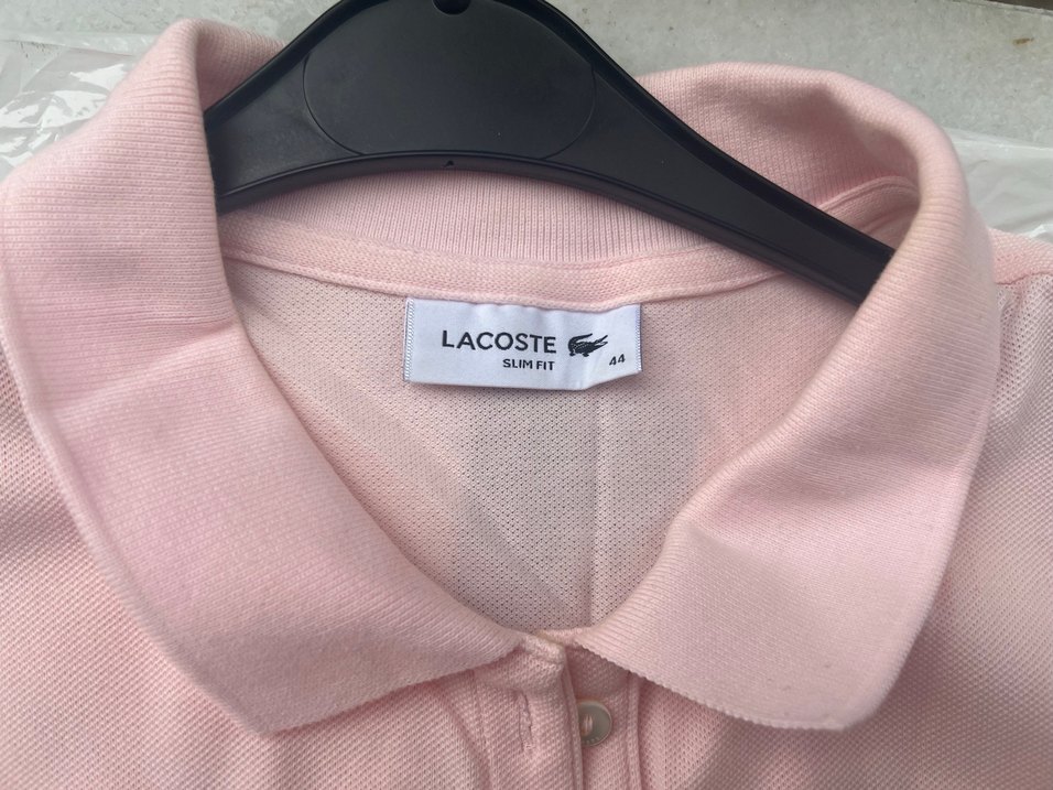 Orjinal Lacoste Pembe Kadın polo yaka tşört - Görsel 2