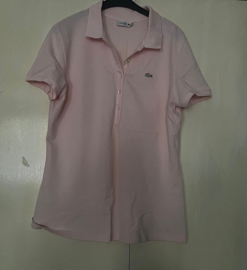 Orjinal Lacoste Pembe Kadın polo yaka tşört - Görsel 5