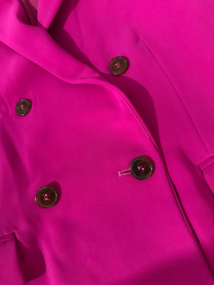 NETWORK Pembe Düğmeli Kadın Blazer Ceket - Görsel 3