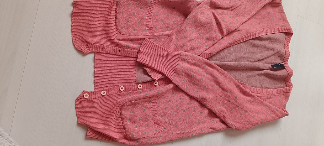 Düğmeli Pembe  Hırka - Görsel 2