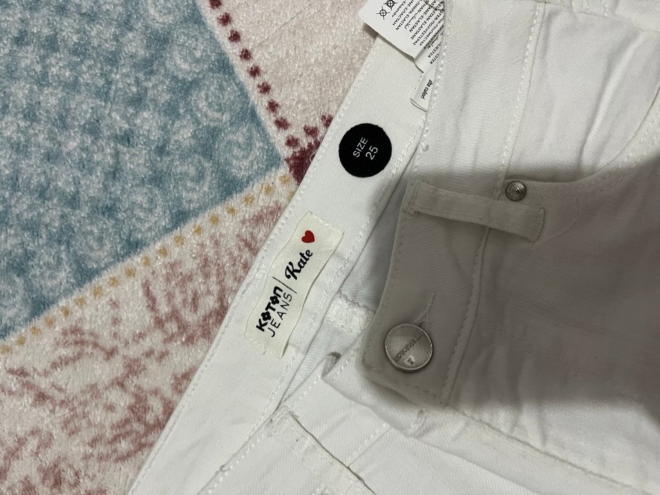 Beyaz Pamuklu Kadın Kumaş Pantolon - Görsel 2