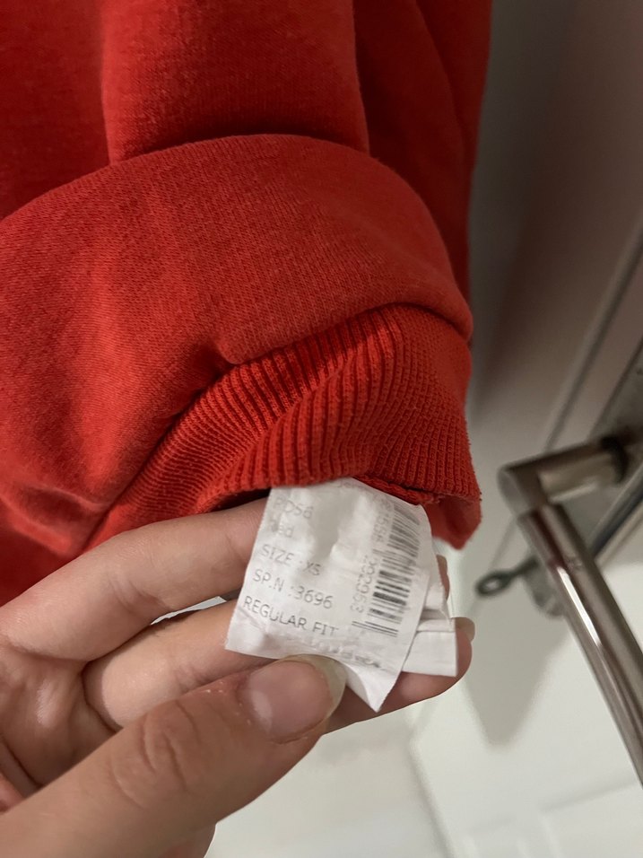 Kırmızı Baskılı Kadın Sweatshirt - Görsel 2