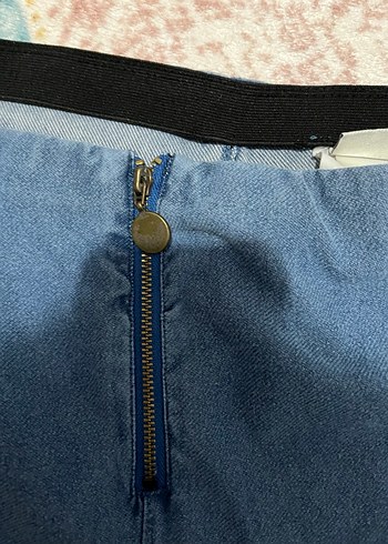 Çizgili Elastik Bel Denim Pantolon - Görsel 3