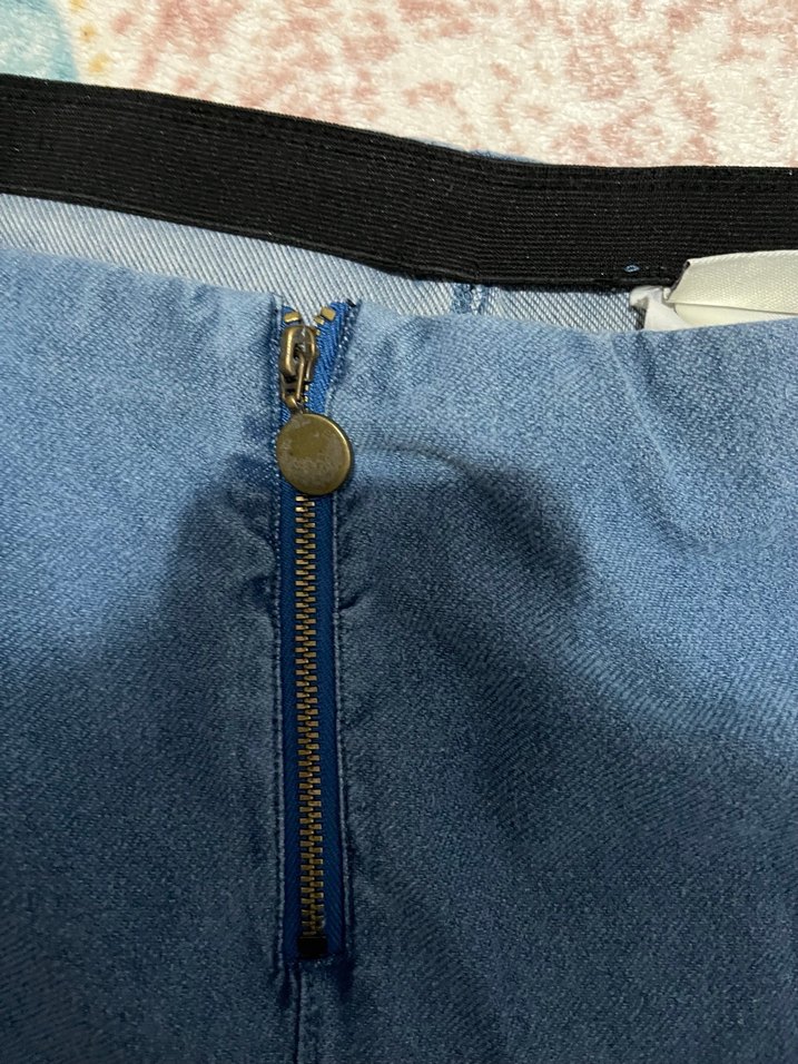 Çizgili Elastik Bel Denim Pantolon - Görsel 3