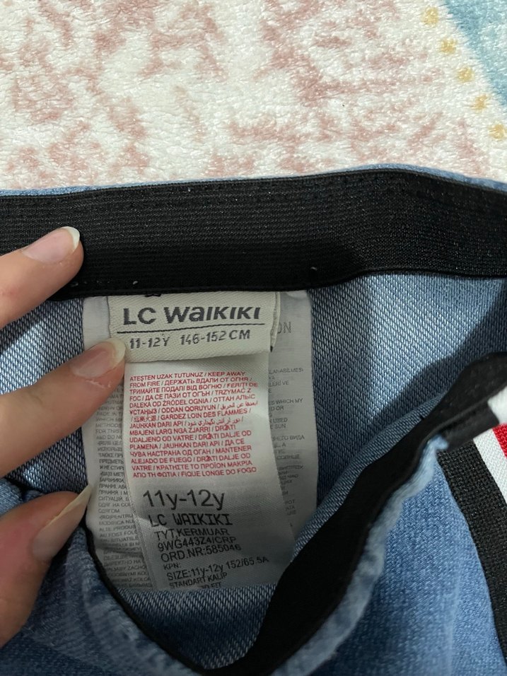 Çizgili Elastik Bel Denim Pantolon - Görsel 2