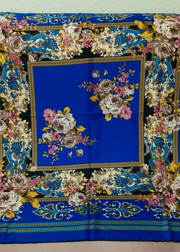 Bohem Tarzı Mavi Kadın Eşarp - Görsel 2