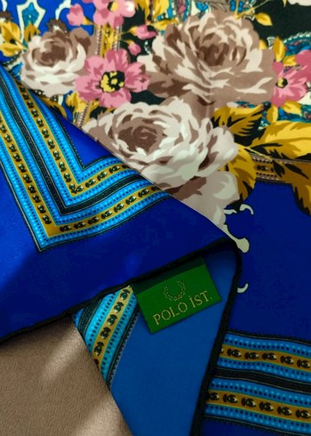 Bohem Tarzı Mavi Kadın Eşarp - Görsel 3