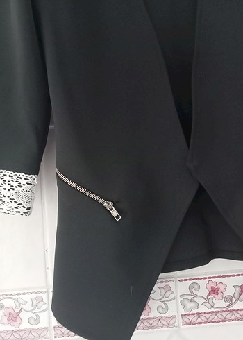 Kadın Siyah Mini Goth Blazer - Görsel 2