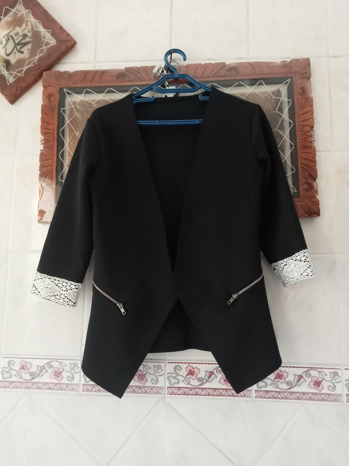 Kadın Siyah Mini Goth Blazer - Görsel 4