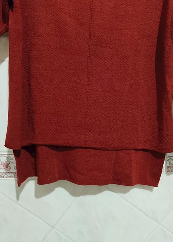 Bordo Bohem Salaş Kadın Triko Kazak - Görsel 2