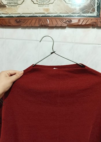 Bordo Bohem Salaş Kadın Triko Kazak - Görsel 3