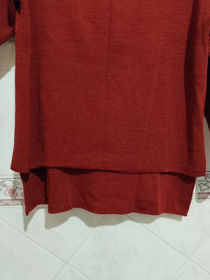 Bordo Bohem Salaş Kadın Triko Kazak - Görsel 2