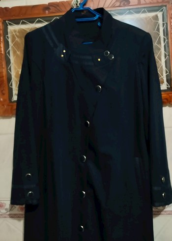 Siyah Düğmeli Uzun Goth Kadın Kaban - Görsel 4