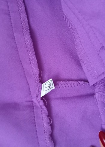 Mor Midi Pilili Kadın Kumaş Pantolon - Görsel 3