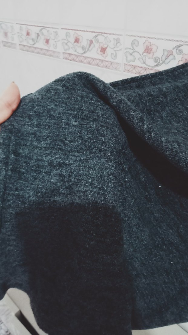 Gri Triko Boğazlı Uzun Kadın Elbise - Görsel 2