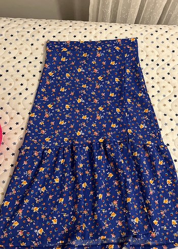 Mavi Bohem V Yaka Midi Elbise - Görsel 3