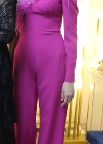 Uzun Kollu Mor Drapeli Tulum - Görsel 3