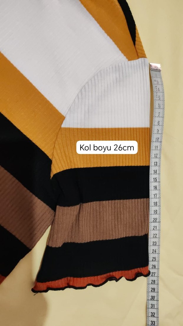 çizgili Tişört kısa kollu pamuklu - Görsel 3