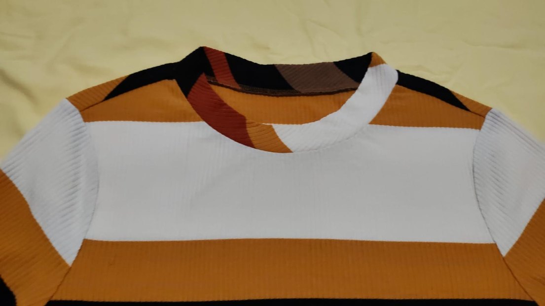 çizgili Tişört kısa kollu pamuklu - Görsel 5