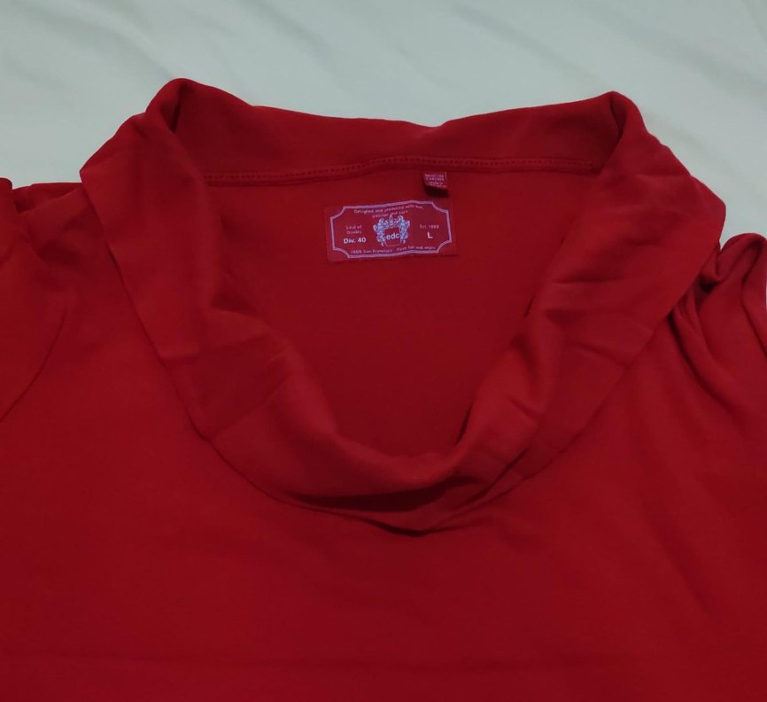 Kırmızı Uzun Kollu şık Tişört - Görsel 5