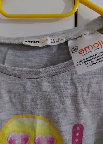 Kız Çocuk Gri Kısa Kollu Baskılı Tişört - Görsel 3