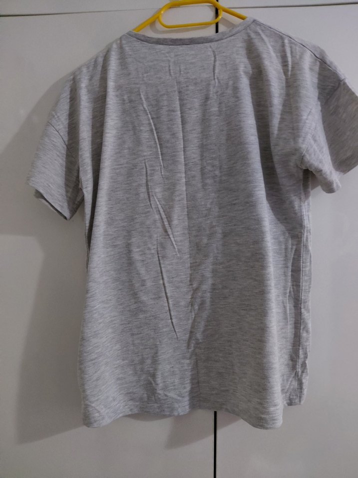 Kız Çocuk Gri Kısa Kollu Baskılı Tişört - Görsel 2