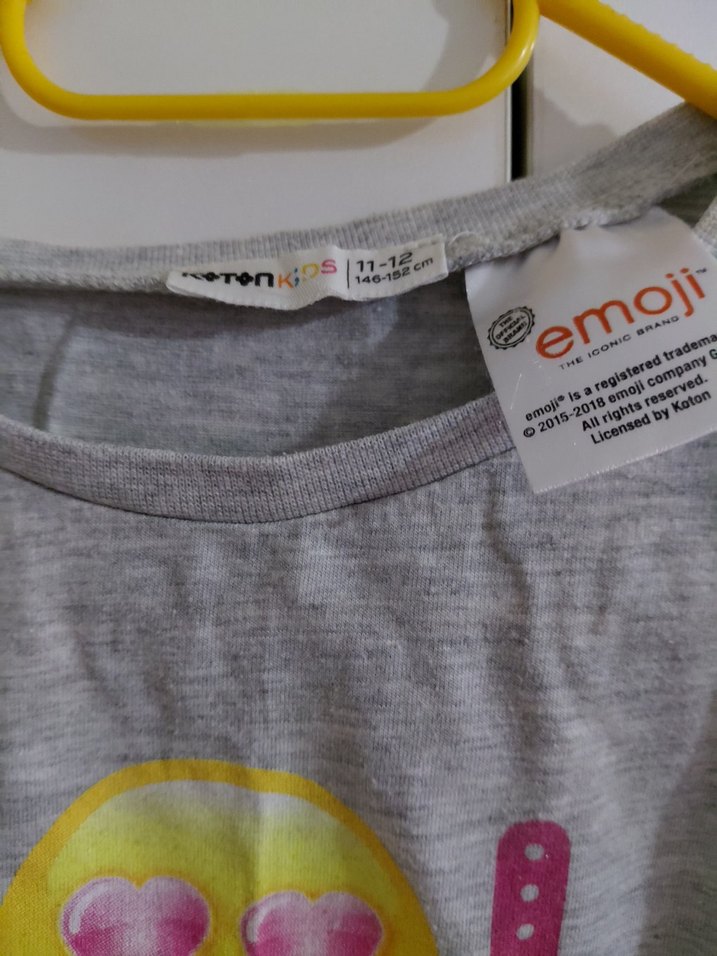 Kız Çocuk Gri Kısa Kollu Baskılı Tişört - Görsel 3