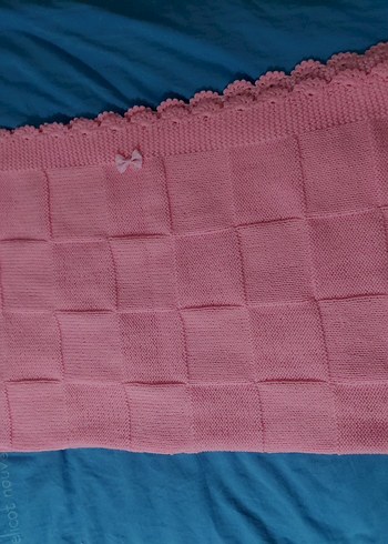 Pembe Örgü Bebek Battaniyesi - Görsel 2