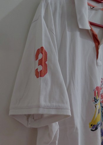 Beyaz At Baskılı Erkek Polo Tişört - Görsel 3