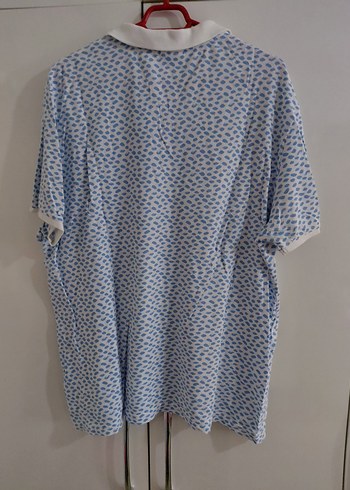 Erkek Mavi Desenli Kısa Kollu Polo Tişört - Görsel 2